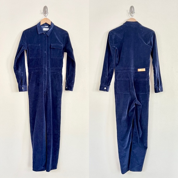 RIVET UTILITY Bigwig Corduroy Jumpsuit in Navy Blue - Picture 9 of 14